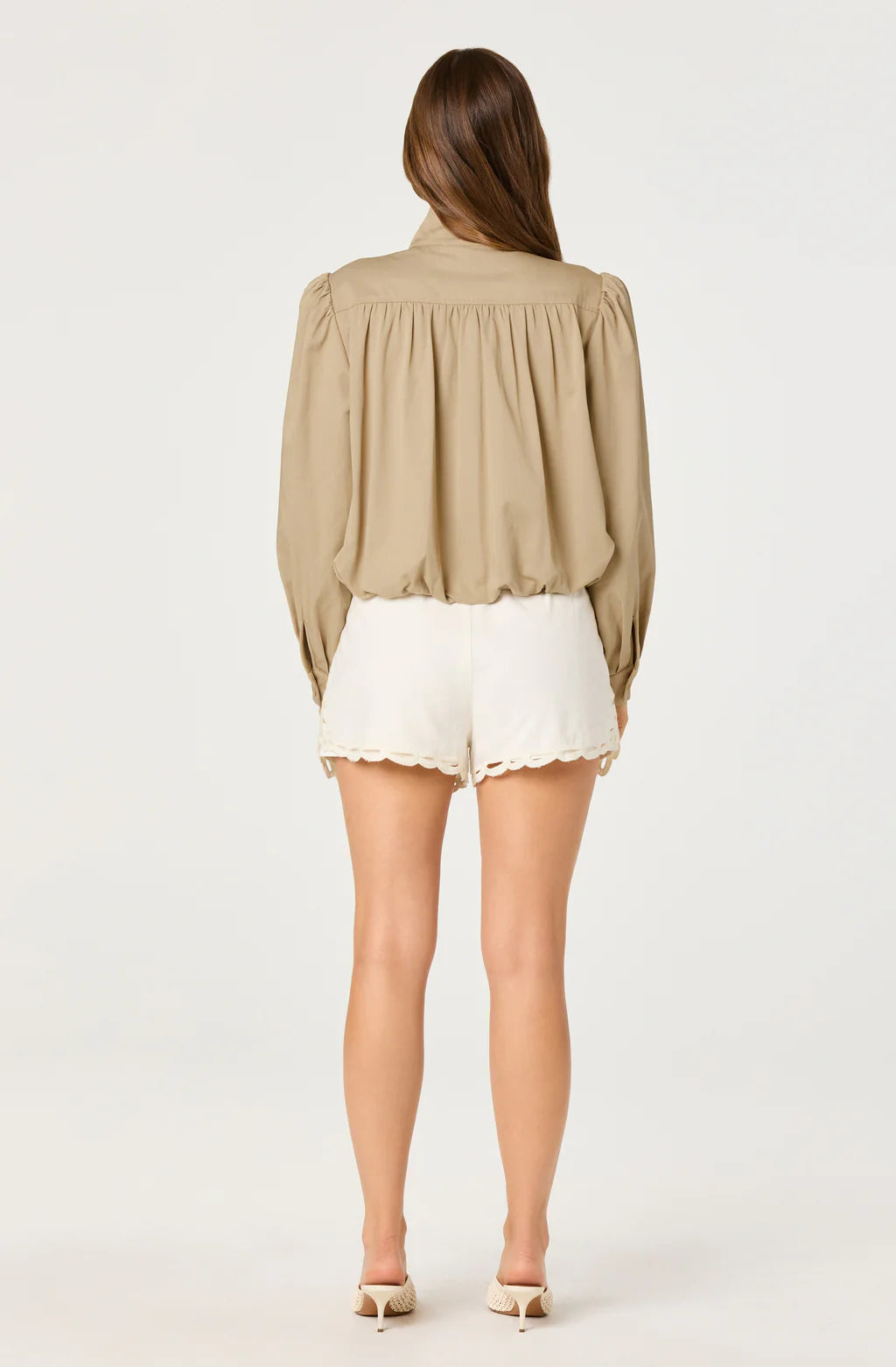 estero gathered sleeve bomber jacket