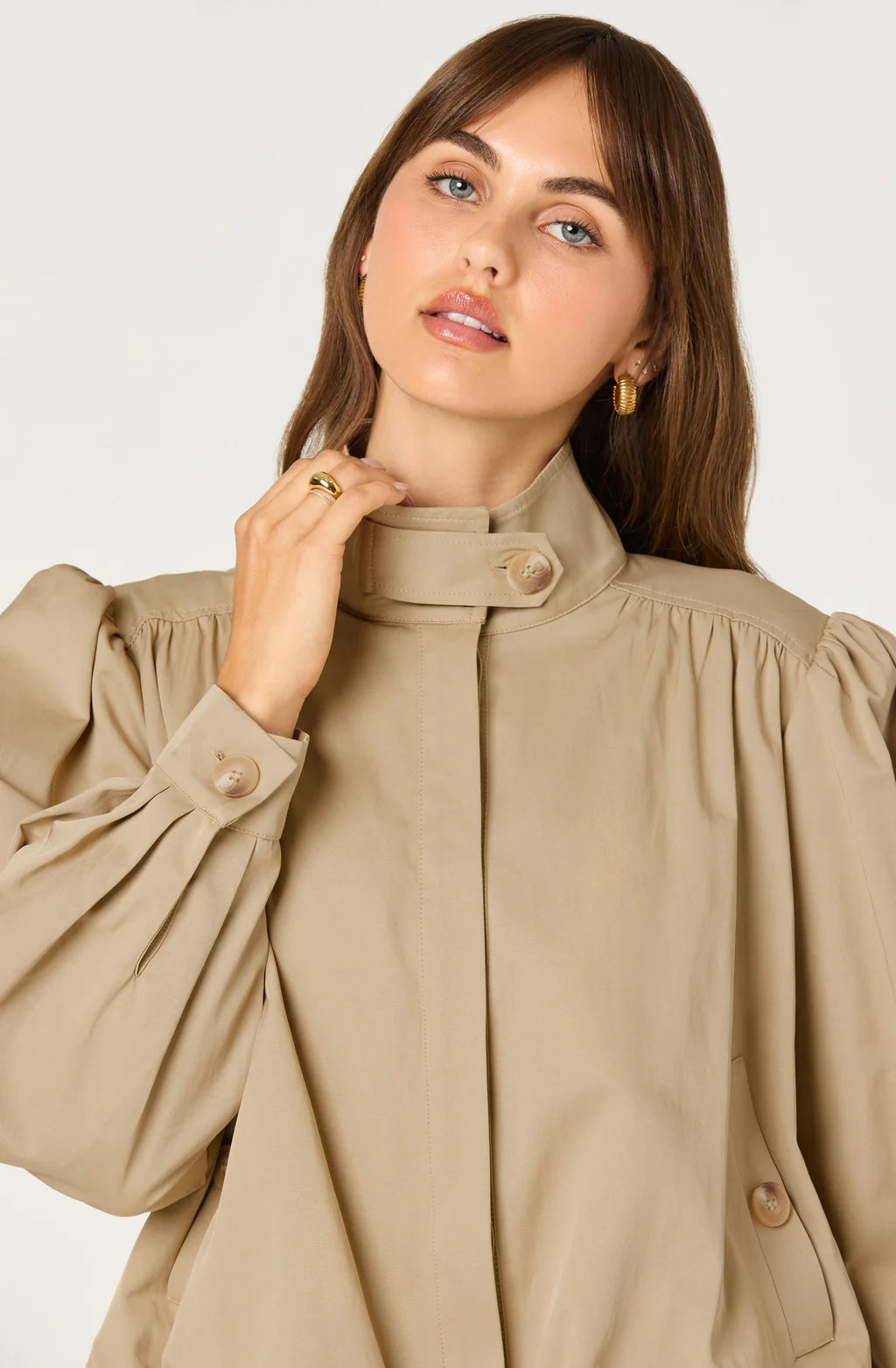 estero gathered sleeve bomber jacket