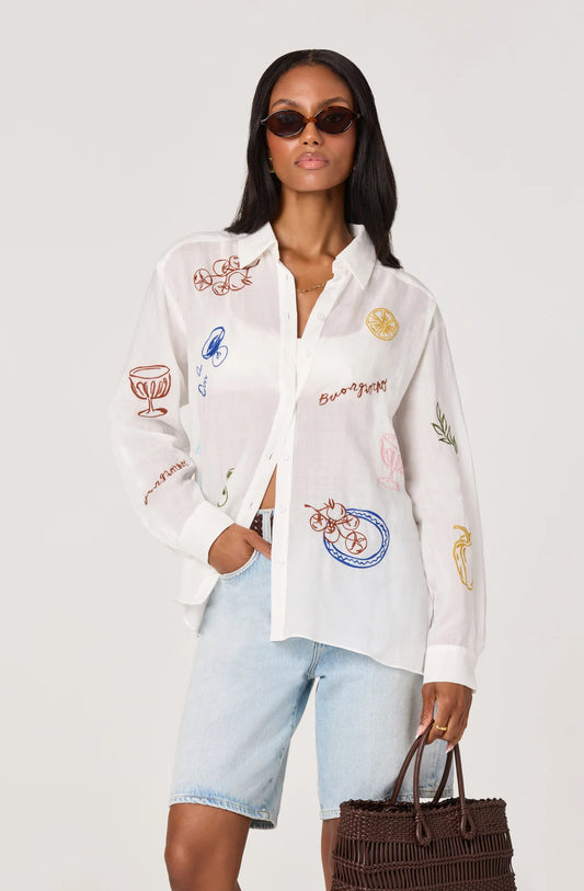 amalfi embroidered shirt