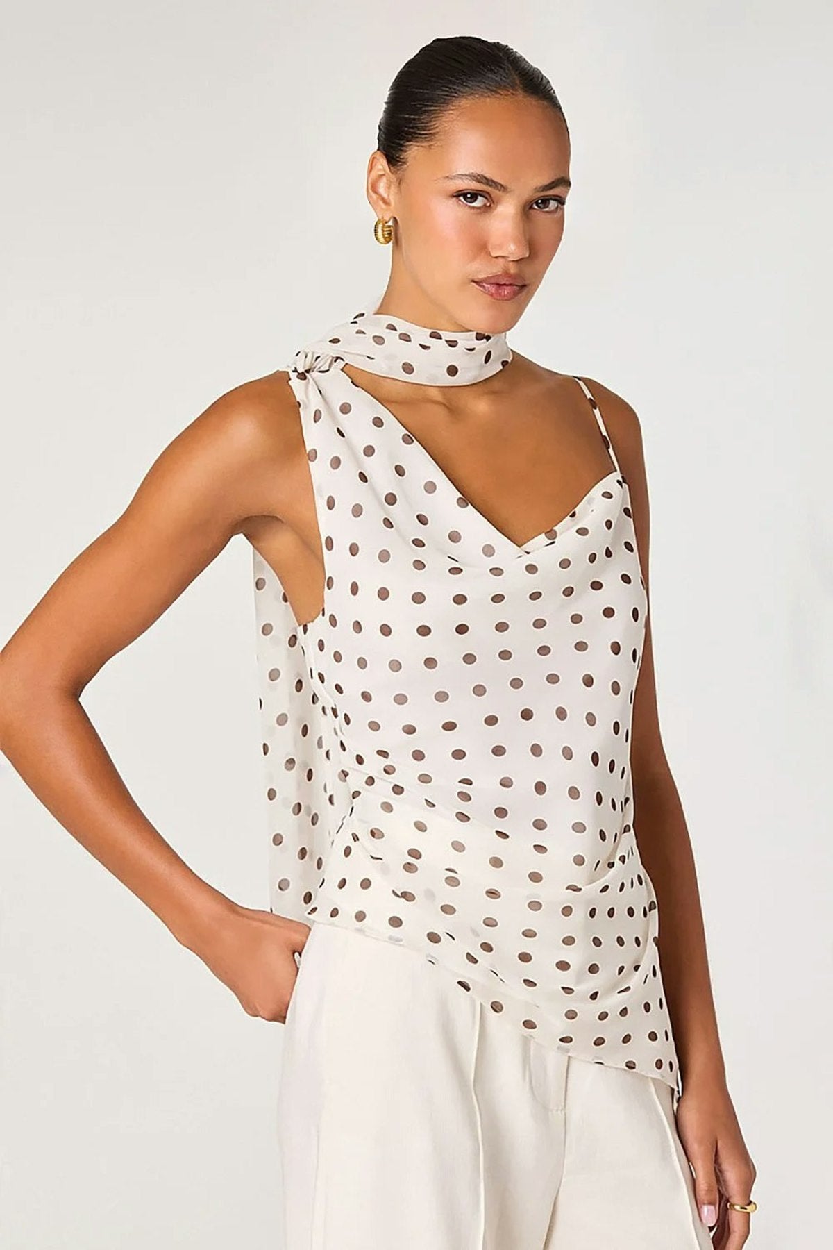 adrie polka scarf top