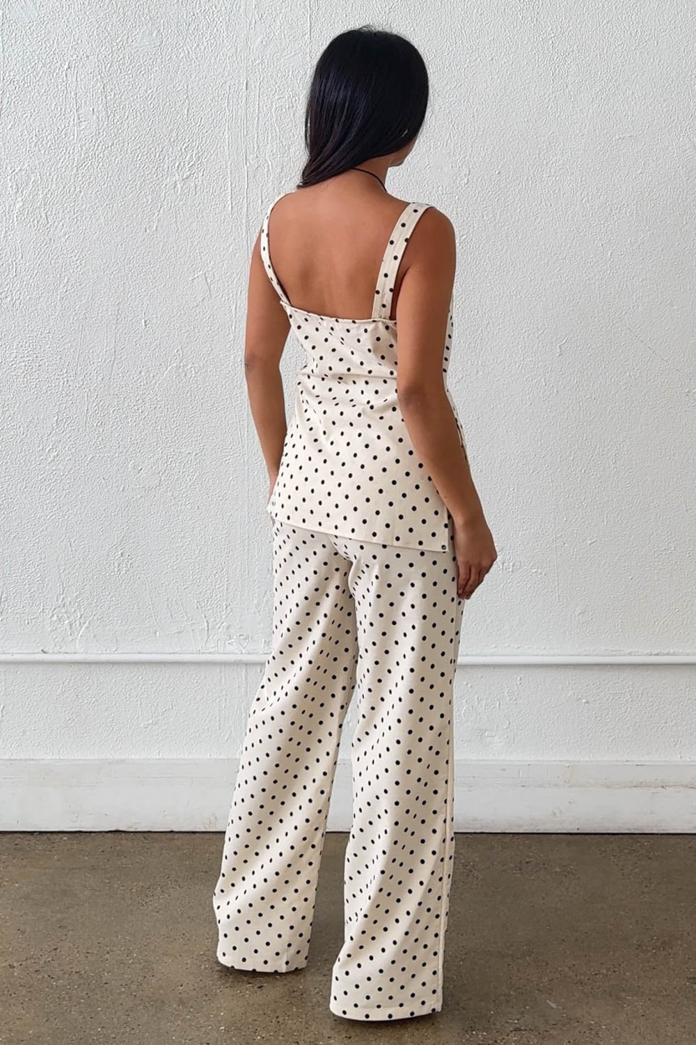 polka dot linen set