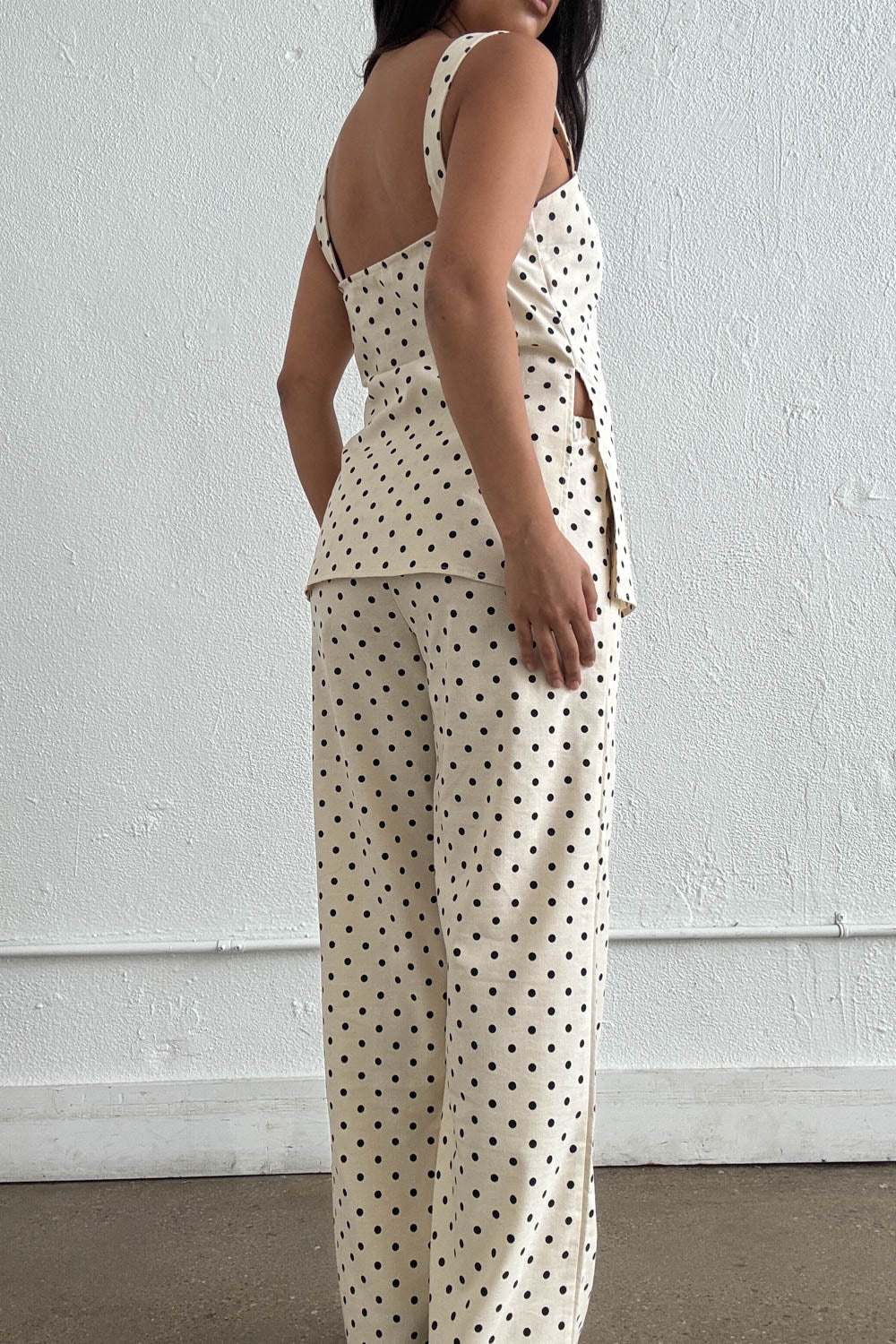 polka dot linen set