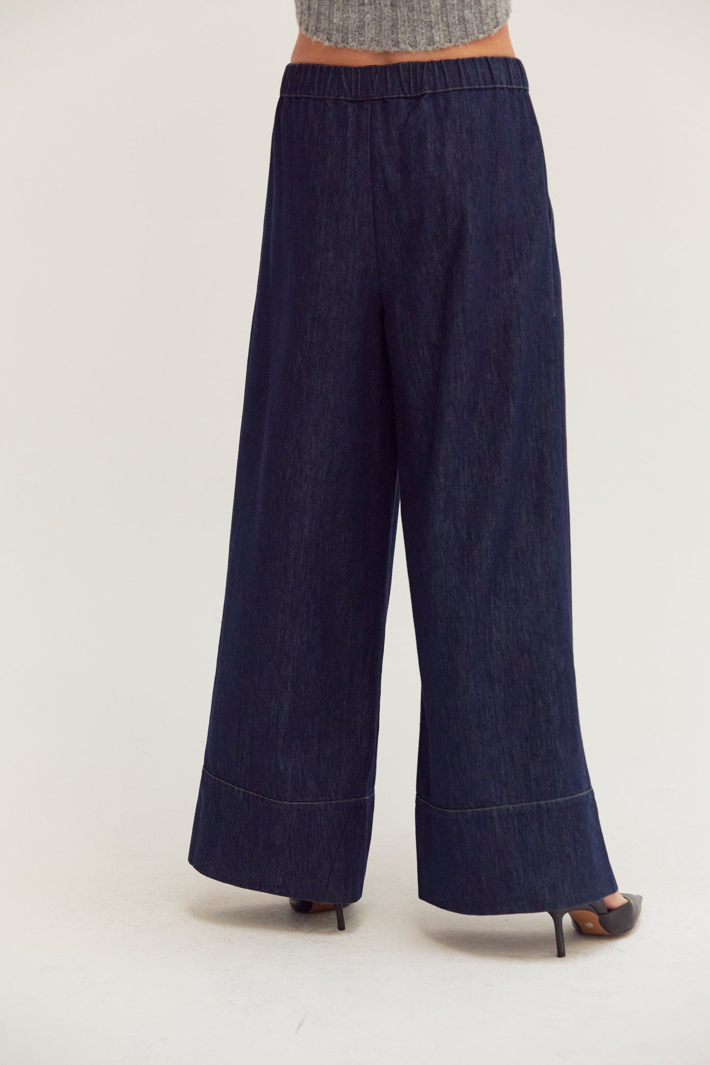bella chambray wide leg pants
