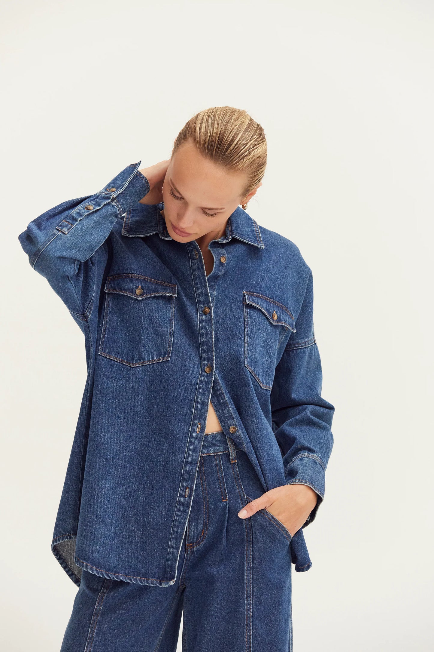 gianna denim button shirt