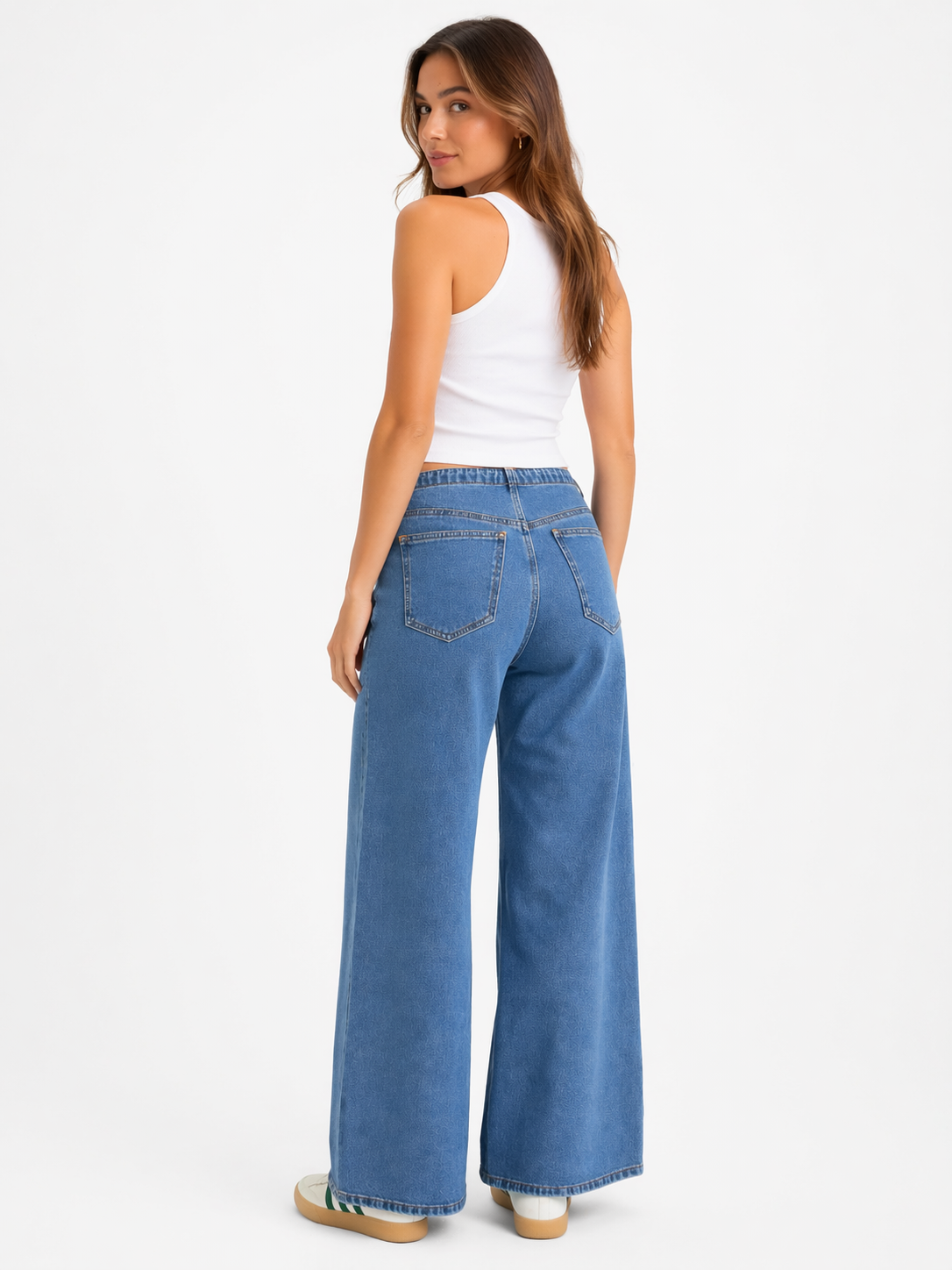 no waistband wide leg jeans