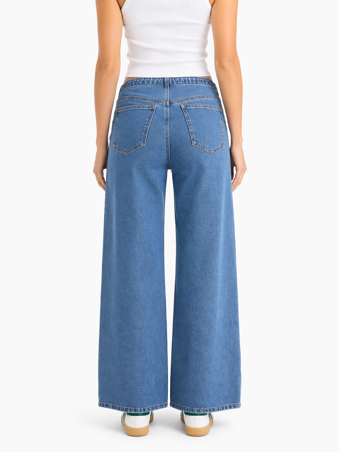 no waistband wide leg jeans