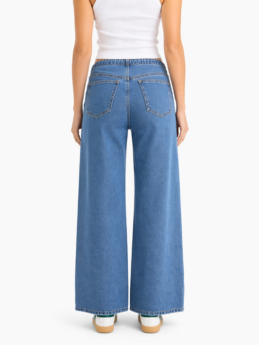 no waistband wide leg jeans