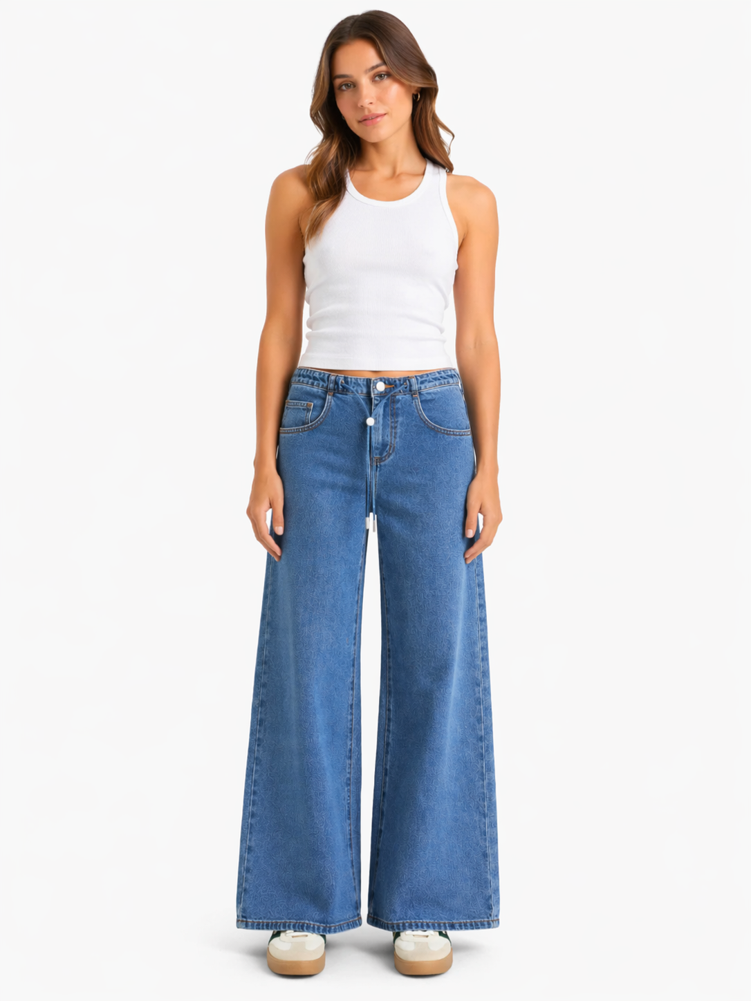 no waistband wide leg jeans