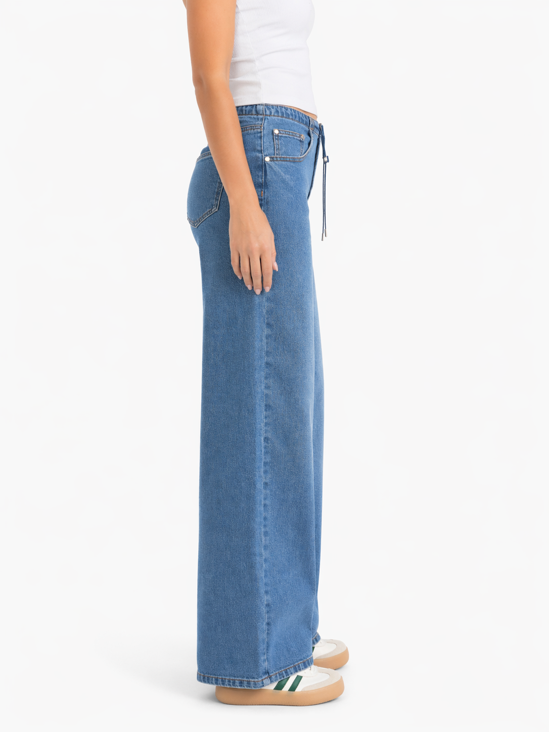 no waistband wide leg jeans