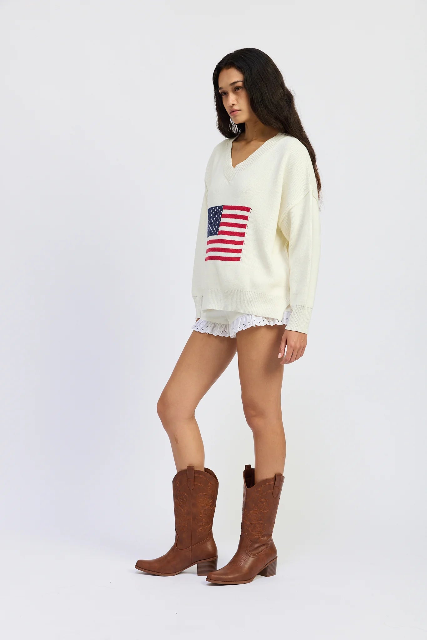 v neck patriot sweater