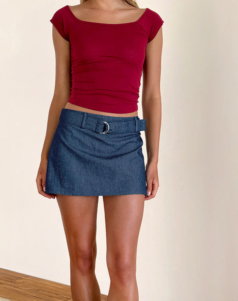 marine belt mini skirt