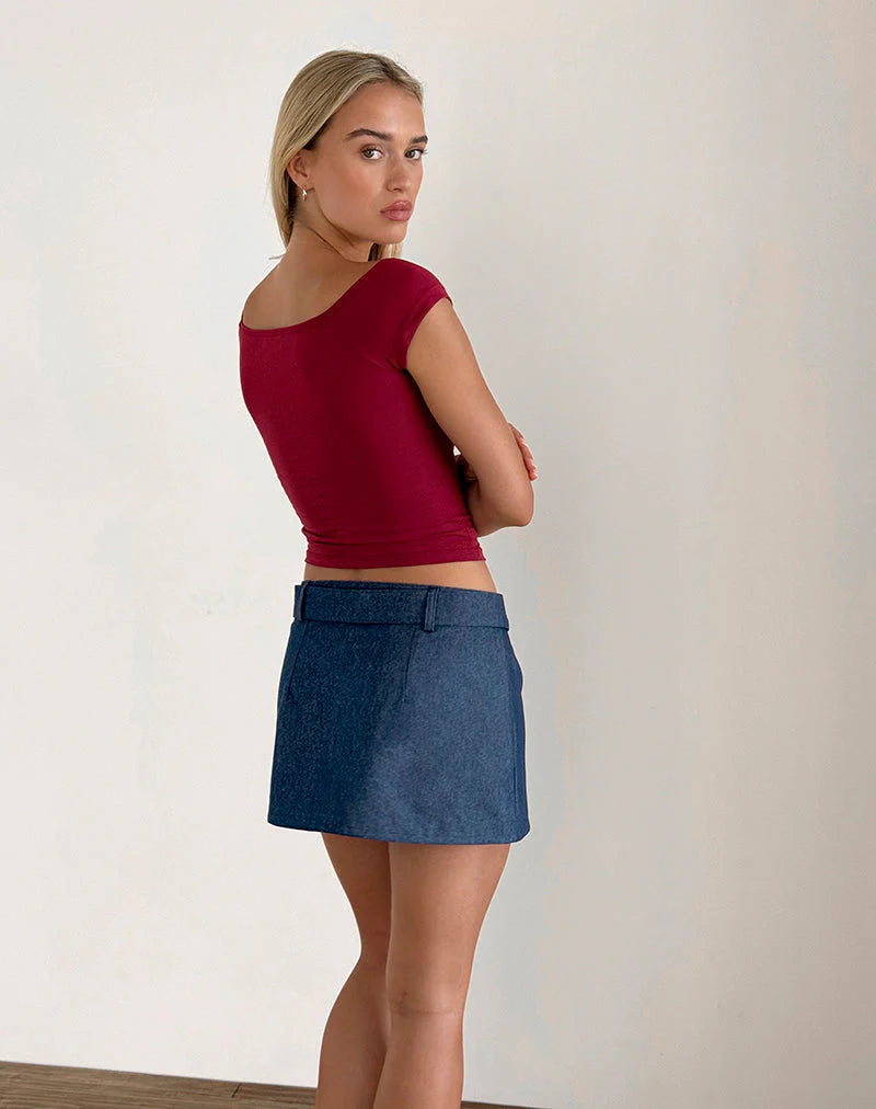 marine belt mini skirt