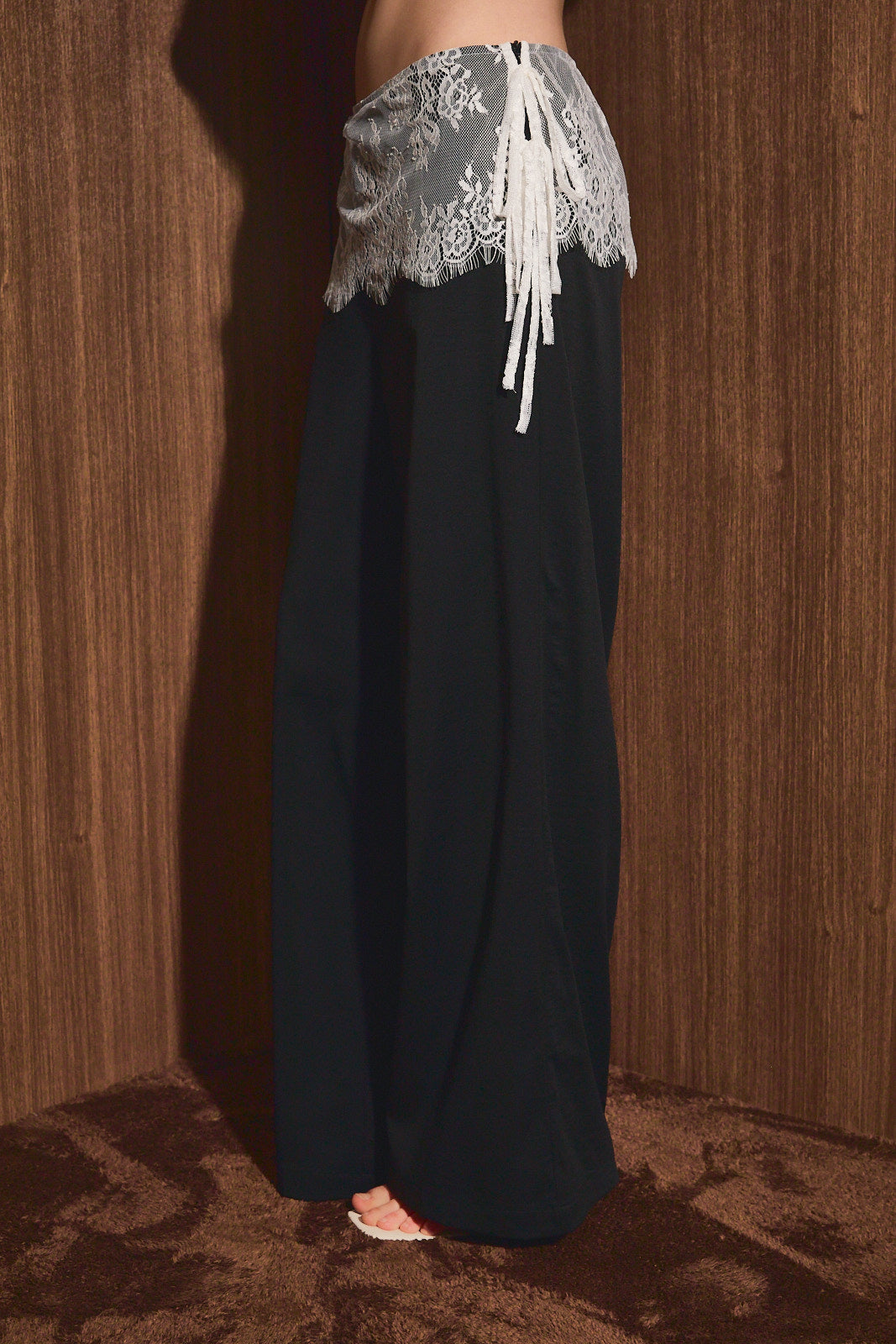 lace overlay pants