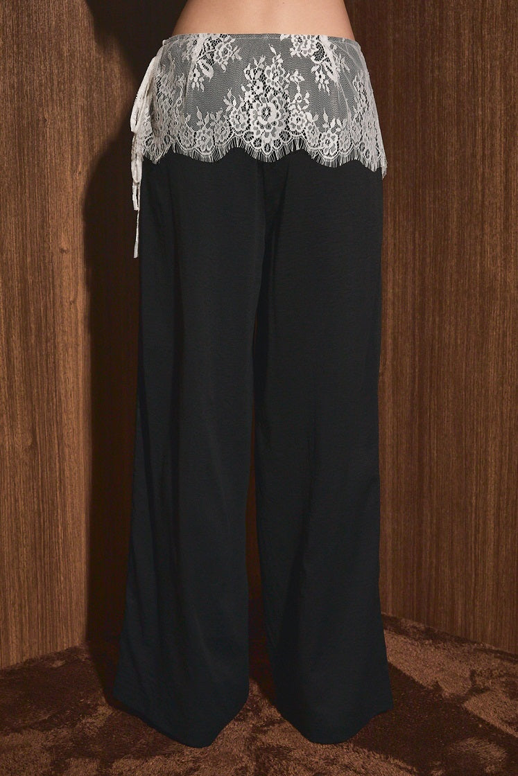 lace overlay pants