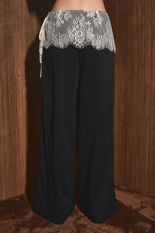 lace overlay pants
