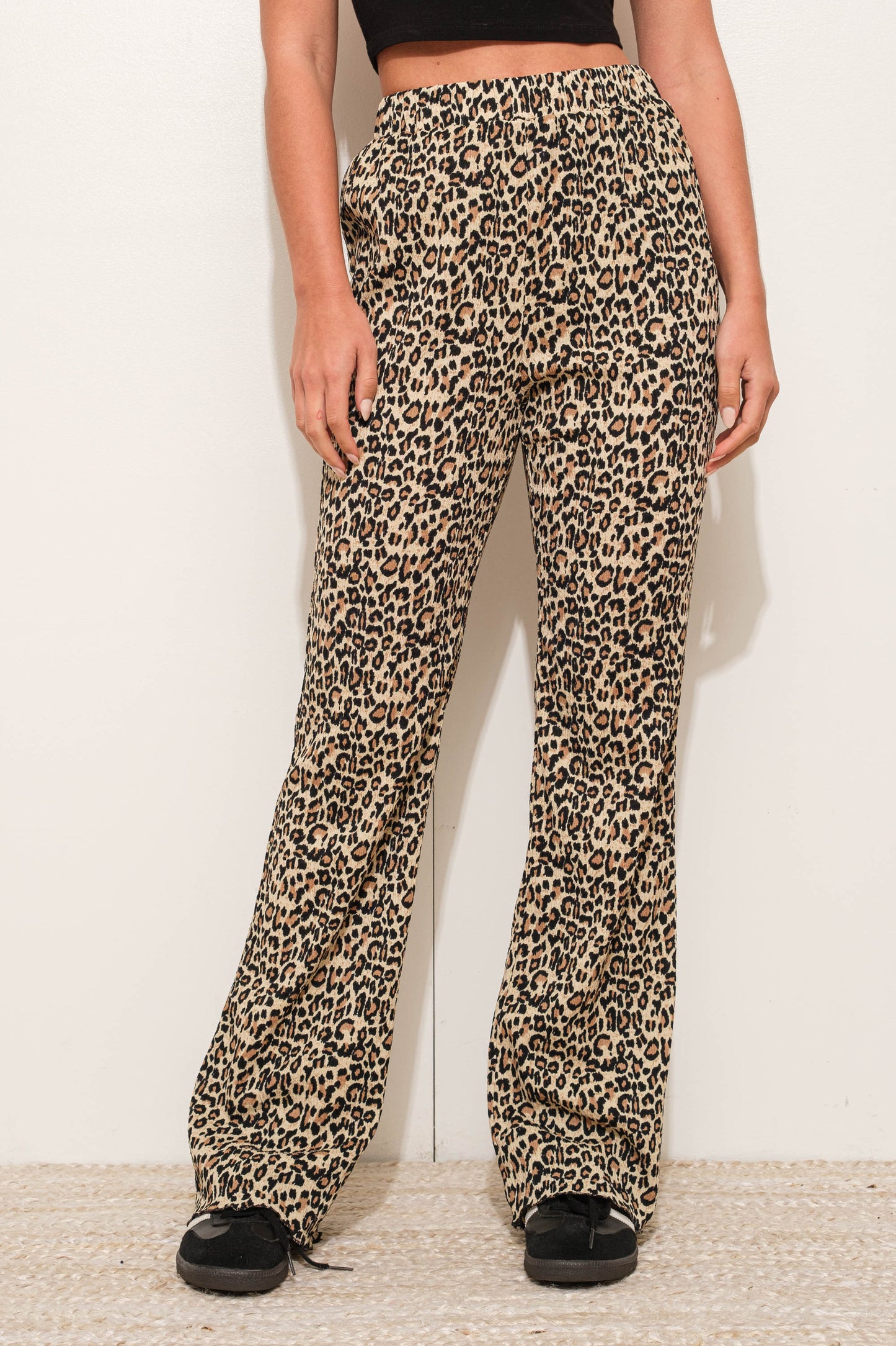 leopard flare pants