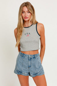 usa ribbed tank