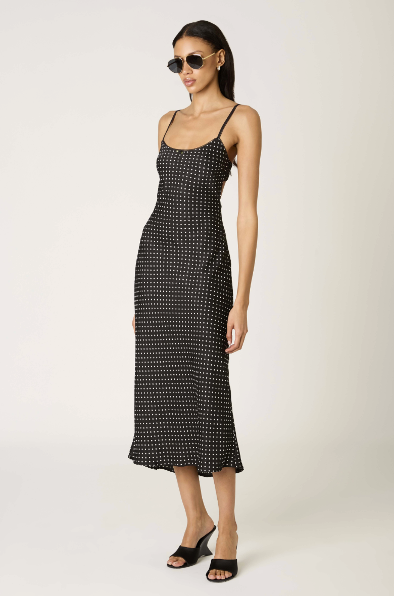 doheny polka midi dress