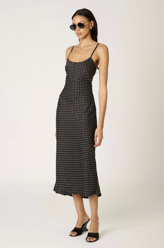 doheny polka midi dress