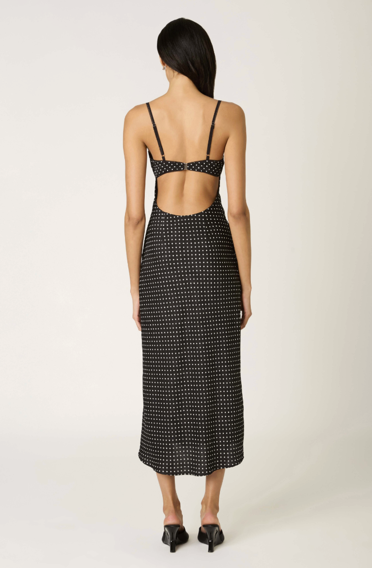 doheny polka midi dress