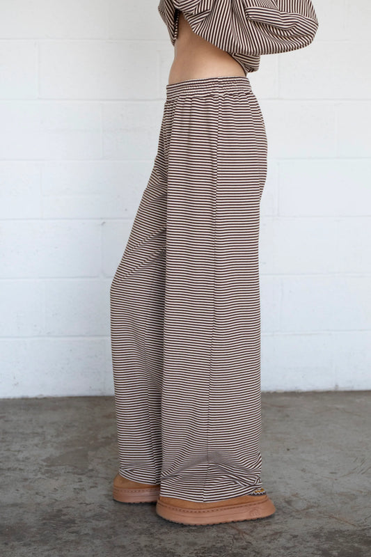 stripe fleece pants