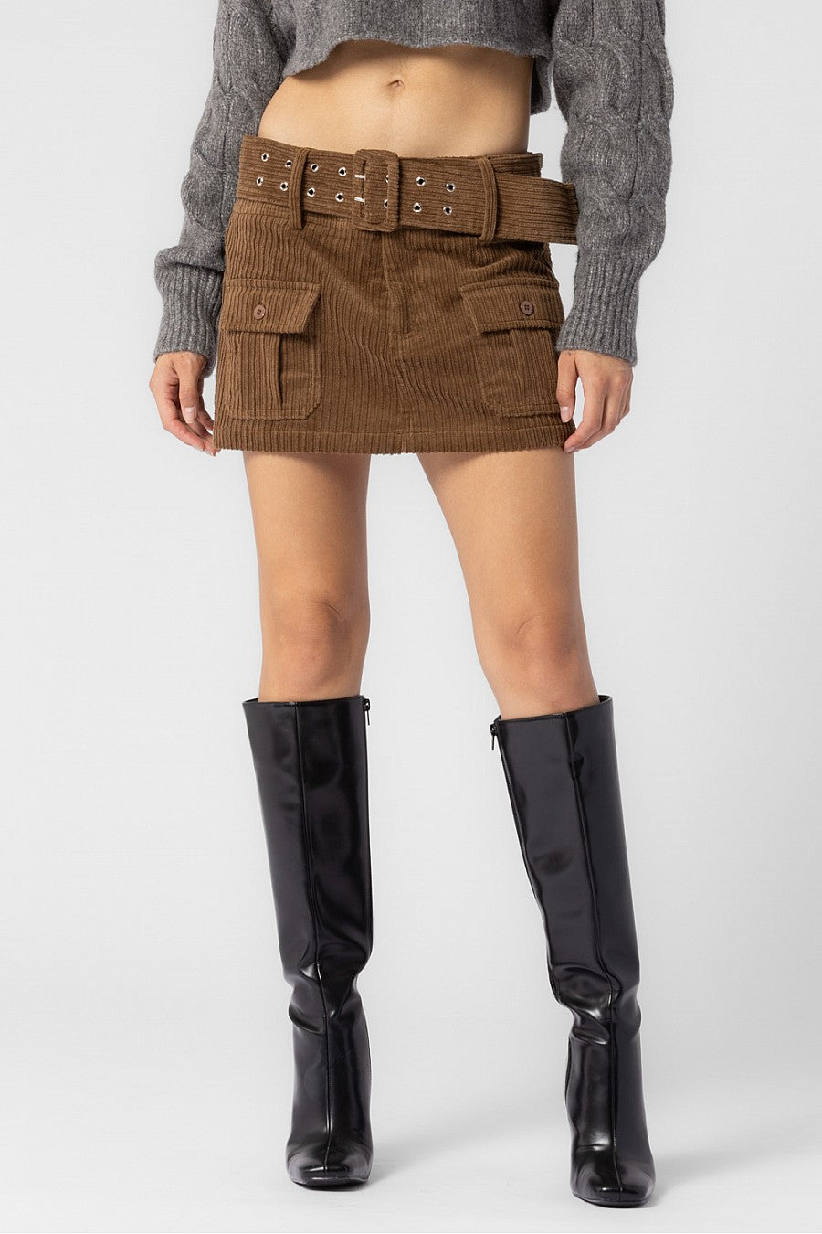cargo belt mini skirt