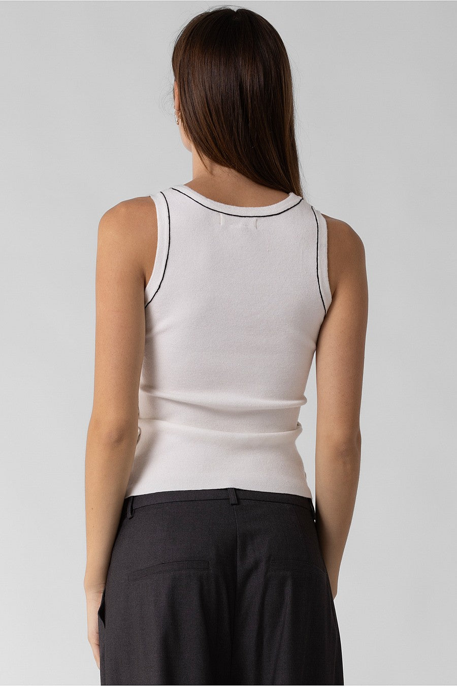 contrast stitch tank