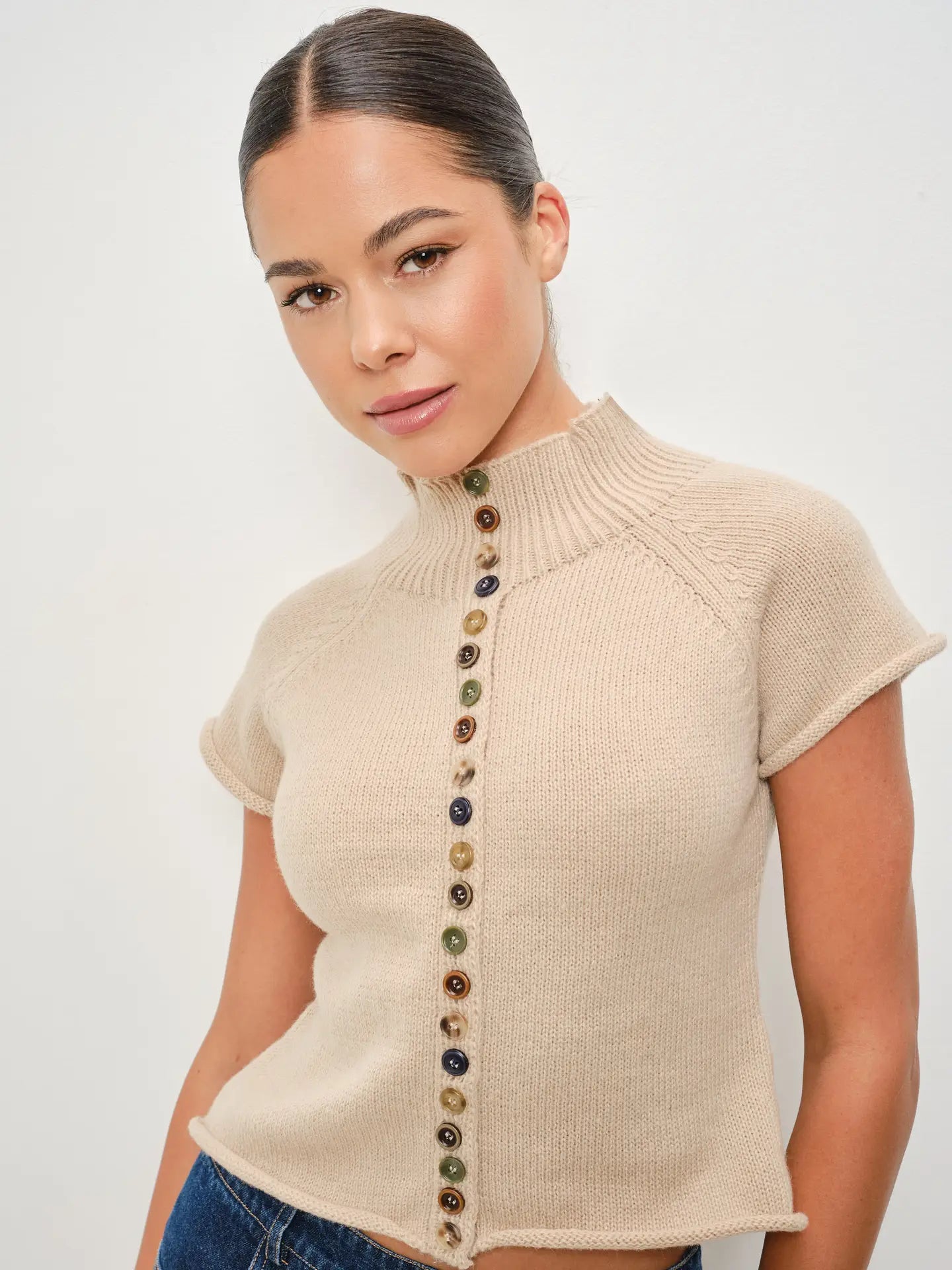 jenna knit button top