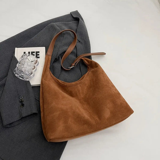 suede tote bag