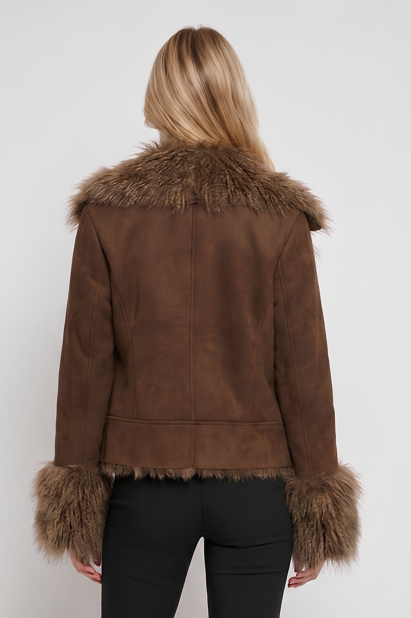 donatella fur trim jacket