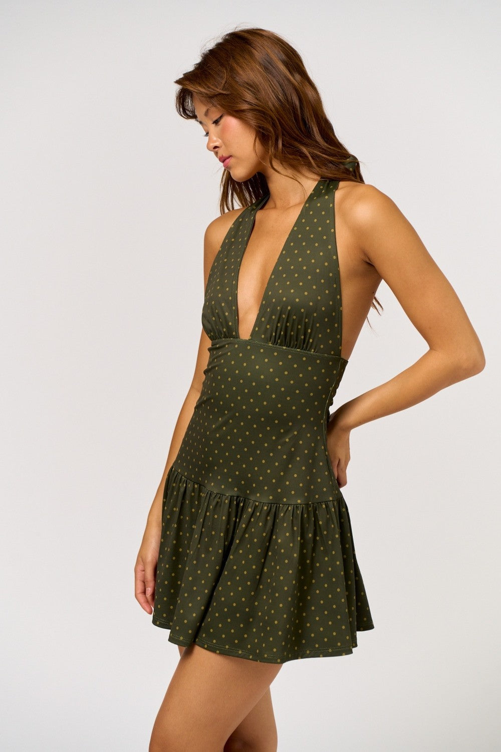 fall dots mini dress