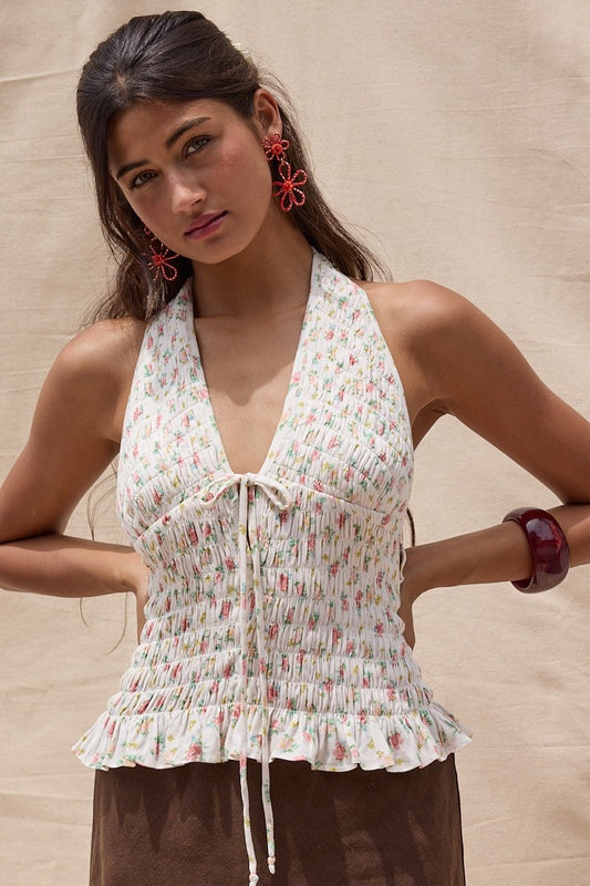 ditsy floral halter top