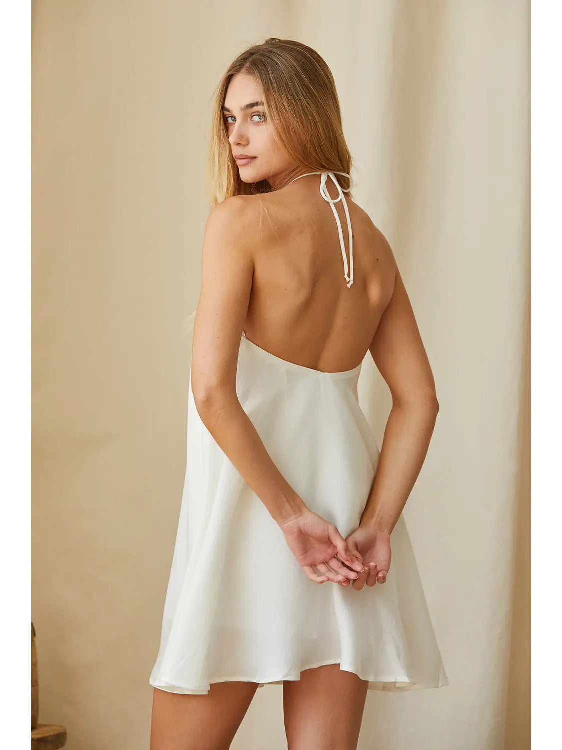 layne halter mini dress/romper