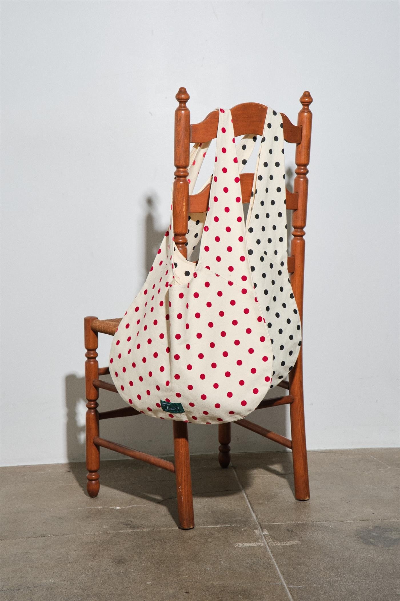 polka dot tote bag