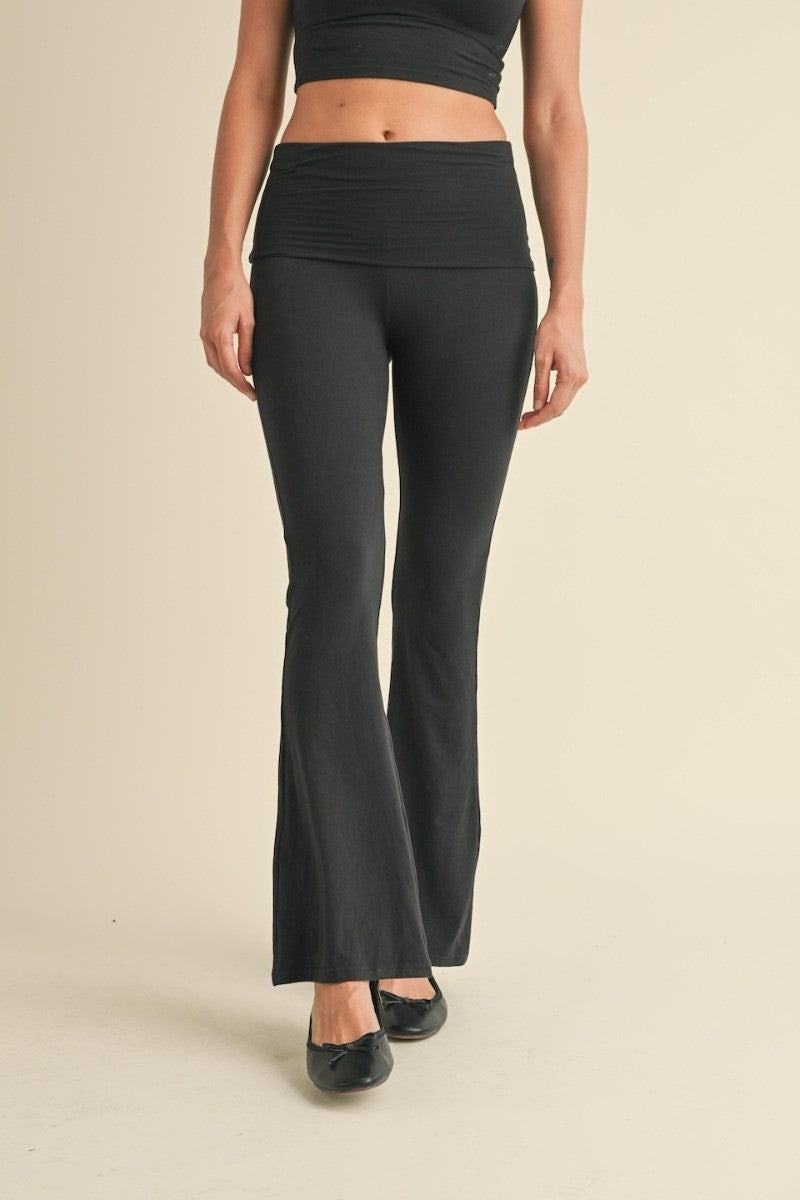 soft knit foldover pants
