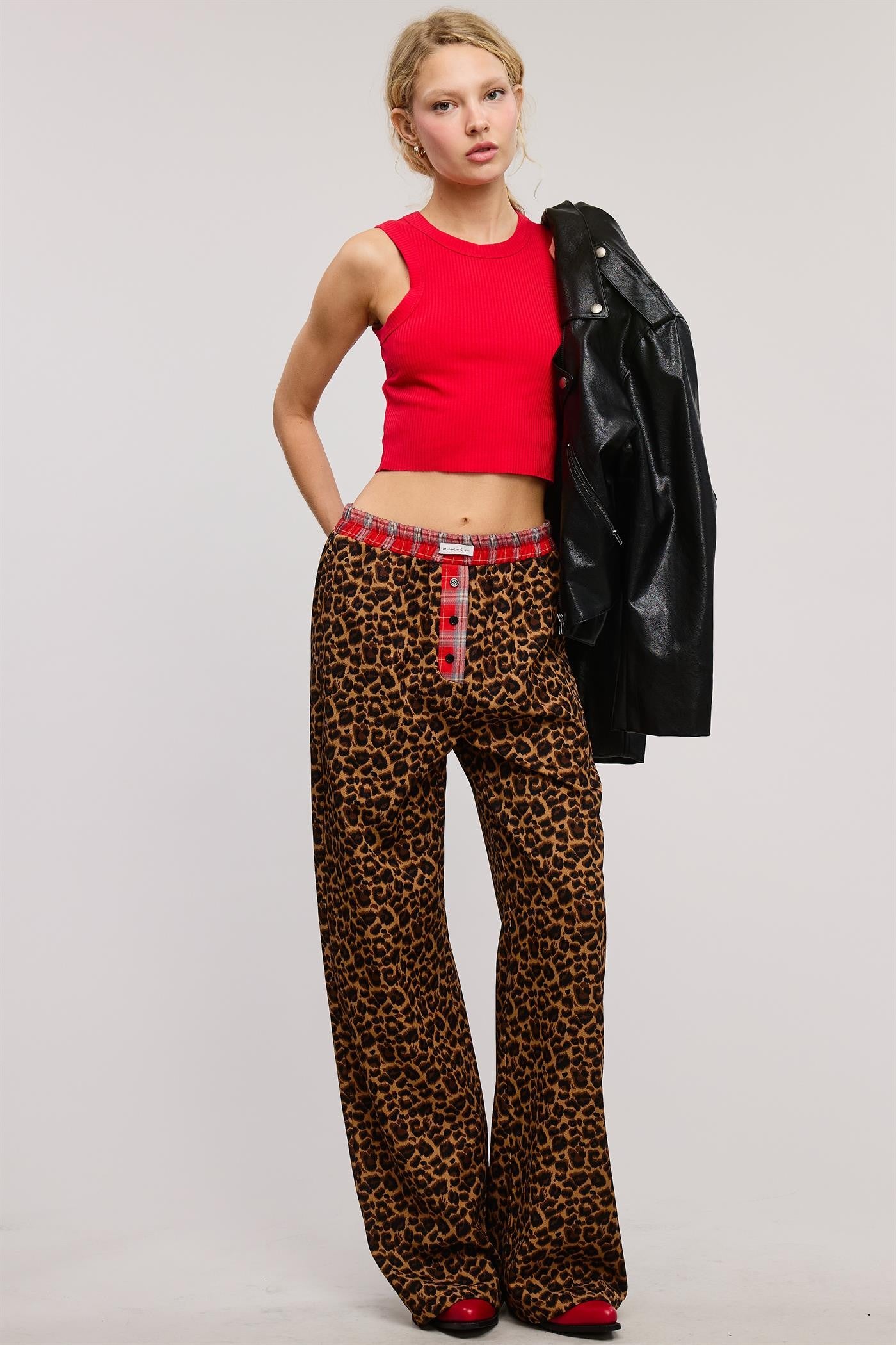 leopard flannel pajama pant