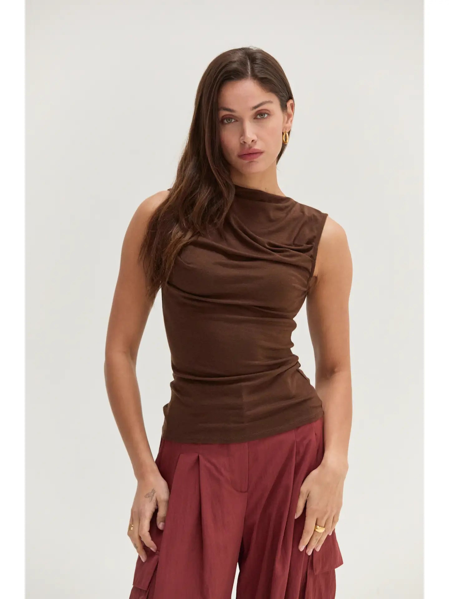 lara knit shirred top