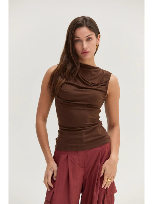 lara knit shirred top