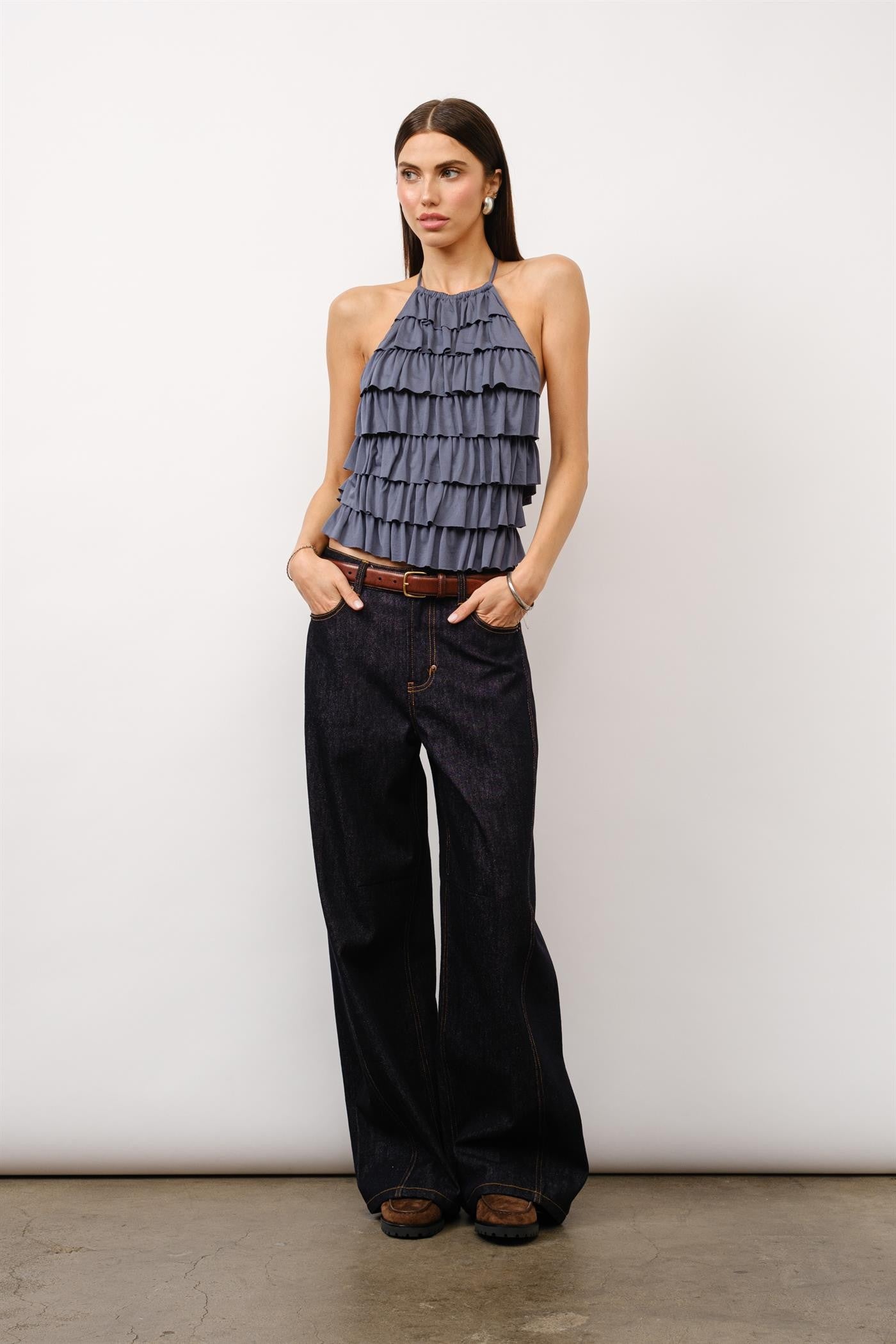 luna tiered halter top