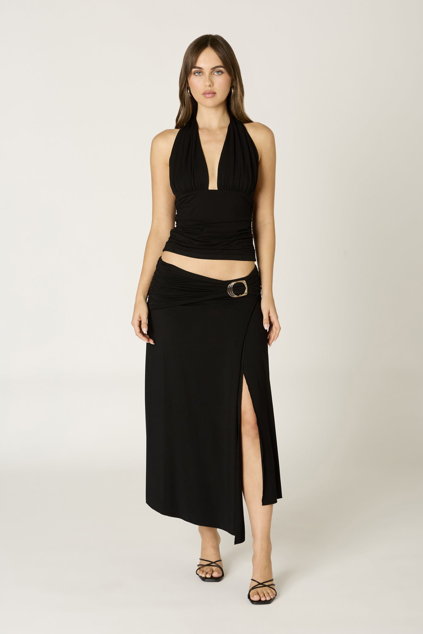 jersey hardware midi skirt