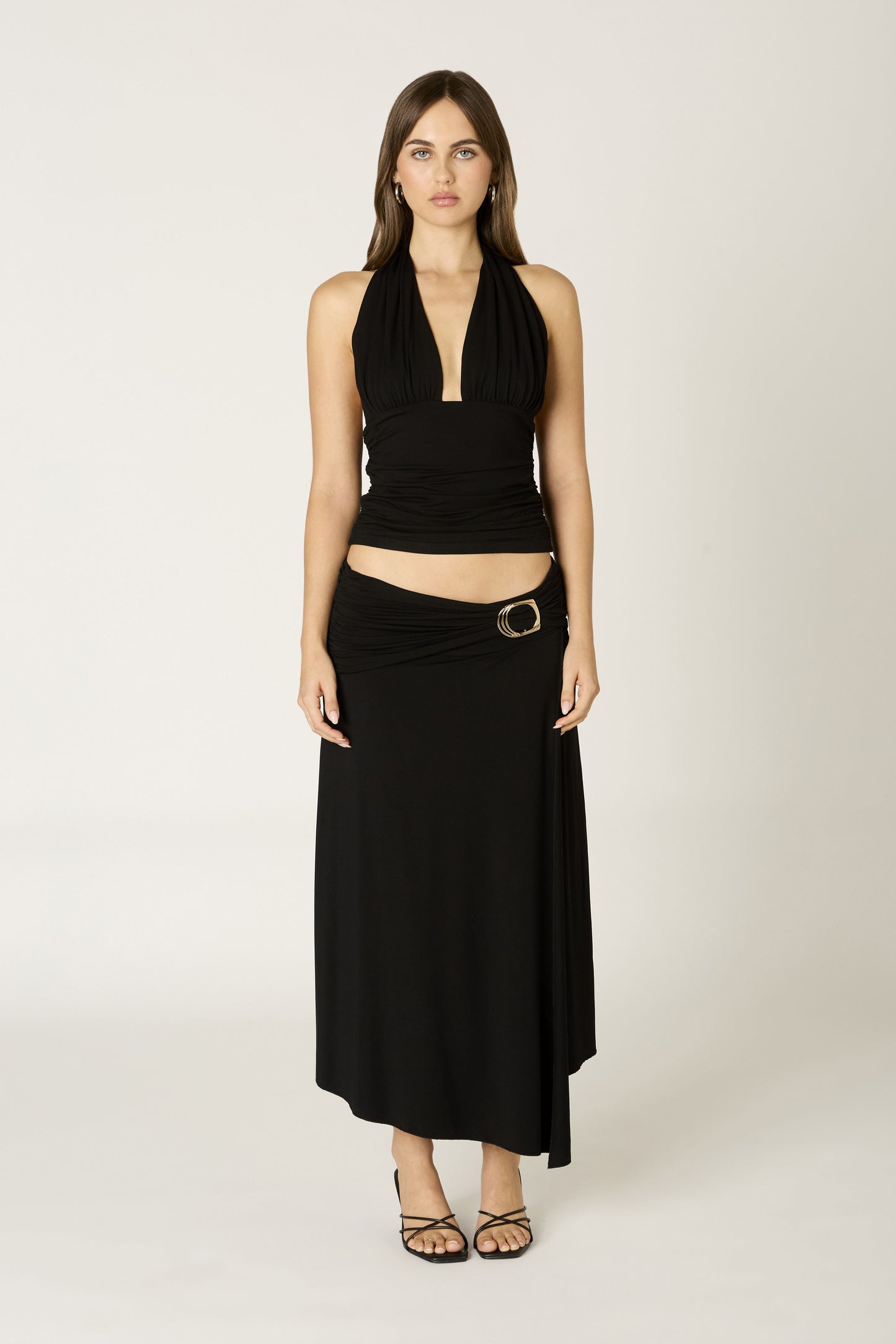 jersey hardware midi skirt