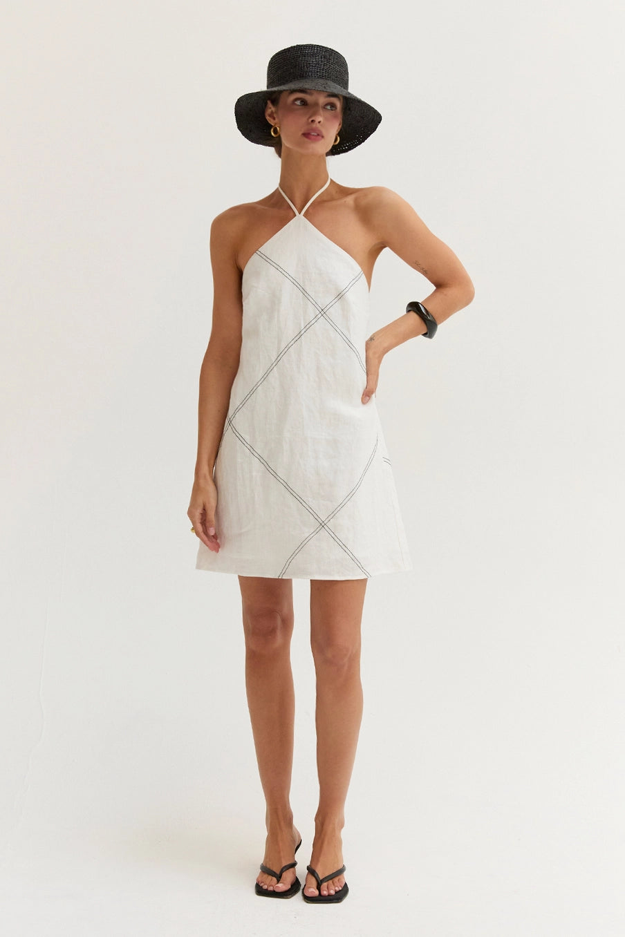 lena linen mini dress
