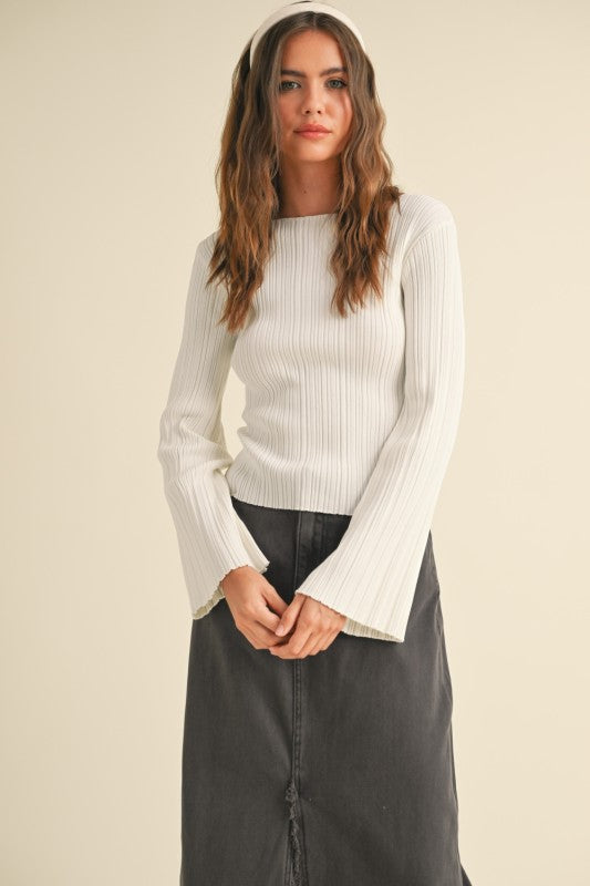Jackie Ribbed Long Sleeve Top
