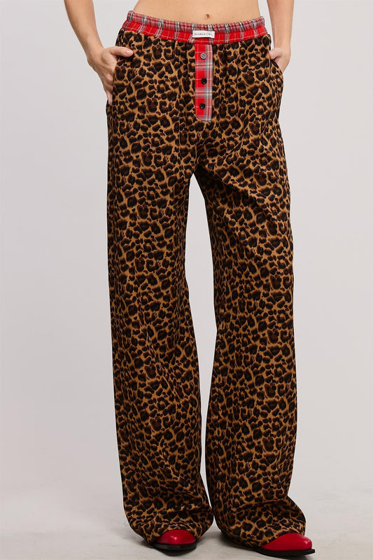 leopard flannel pajama pant