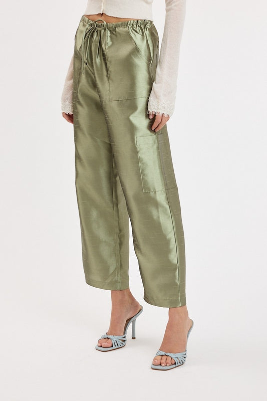 taffeta textured pants