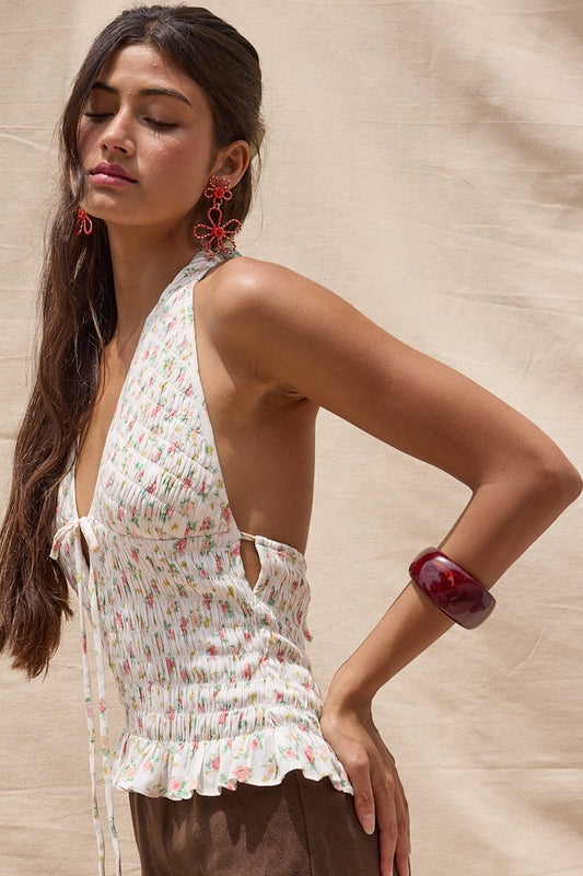 ditsy floral halter top