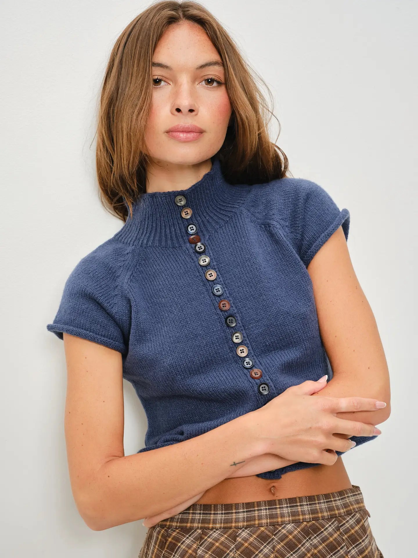 jenna knit button top