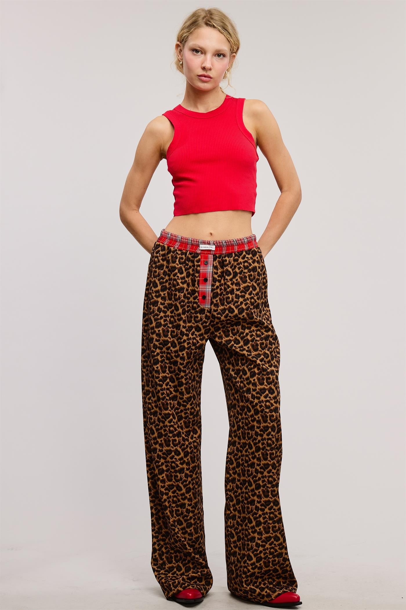 leopard flannel pajama pant