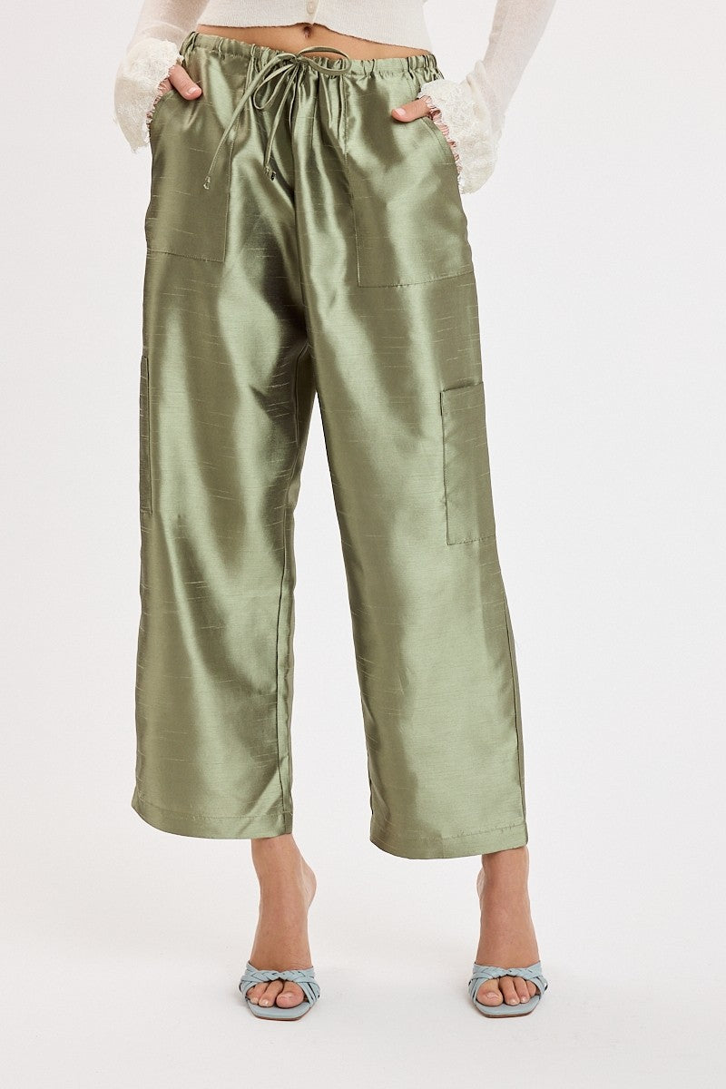 taffeta textured pants