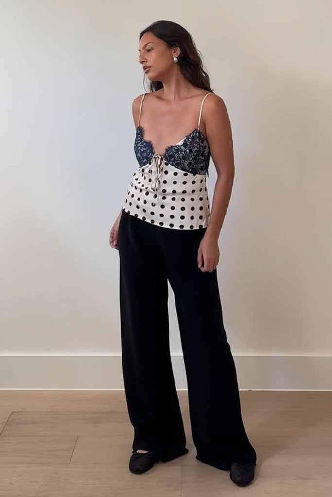 lace trim polka top